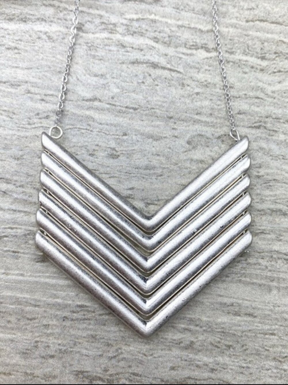 Silver Chevron Necklace